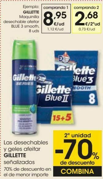 Eroski Gillette maquinilla desechable afeitar blue 3 smooth oferta