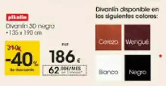 Eroski Pikolin divanin 3d negro oferta