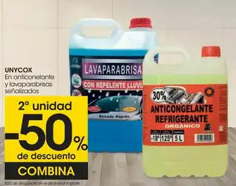 Eroski Unycox en anticongelante y lavaparabrisas oferta