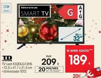 Eroski Td systems tv led k32dlg12hs oferta