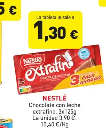 Hiperber NESTLÉ Chocolate con leche extrafino oferta