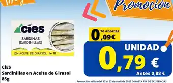 Cash Jesuman Abril - sardinillas en aceite de girasol oferta