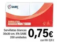 Cash Ifa Ifa sabe - servilletas blancas oferta