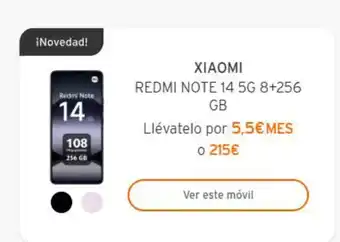 Simyo Xiaomi - redmi note 14 5g 8+256 gb oferta
