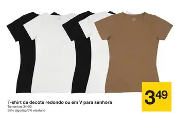 Zeeman T-shirt de decote redondo ou em V para senhora oferta