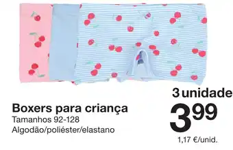 Zeeman Boxers para criança oferta