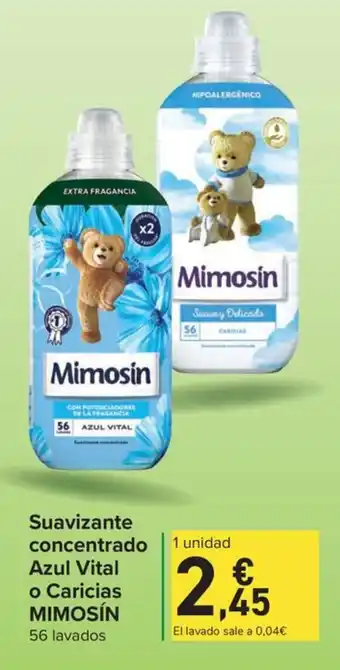 Carrefour Express MIMOSÍN Suavizante concentrado Azul Vital o Caricias oferta