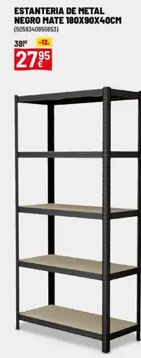 Brico Depôt Estanteria de metal negro mate 180x90x40cm oferta