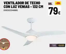 Brico Depôt Ventilador de techo con luz venias - 132 cm oferta