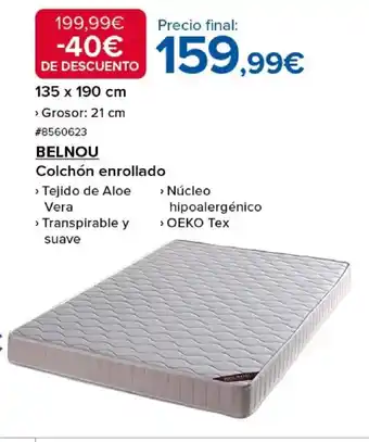 Costco BELNOU Colchón enrollado oferta