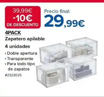 Costco 4PACK Zapatero apilable oferta