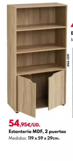 BricoCentro Estantería mdf, 3 puertas oferta