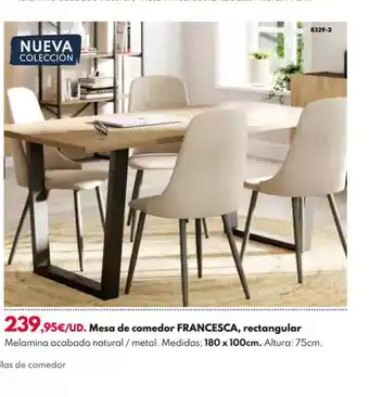 BricoCentro FRANCESCA Mesa de comedor rectangular oferta