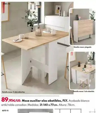 BricoCentro Mesa auxiliar alas abatibles oferta