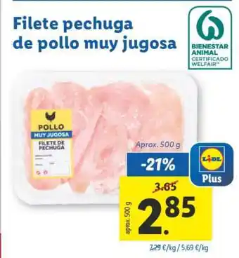 Lidl Filete pechuga de pollo muy jugosa oferta