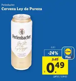 Lidl Cerveza Ley de Pureza oferta