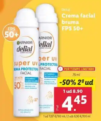 Lidl Crema facial bruma FPS 50+ oferta