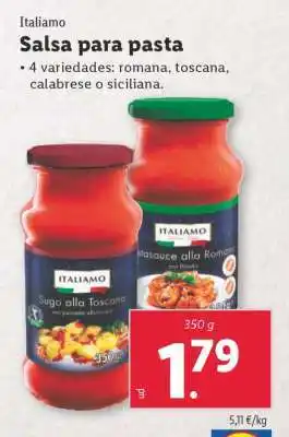 Lidl Salsa para pasta oferta