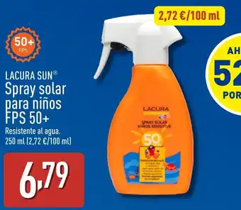 ALDI LACURA SUN Spray solar para niños FPS 50+ oferta
