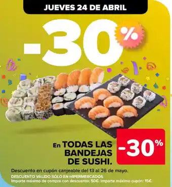 Carrefour En todas las bandejas de sushi oferta