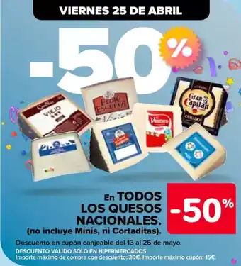 Carrefour En todos los quesos nacionales. oferta