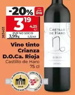 Dia Castillo de haro - vino tinto crianza d.o.ca. rioja oferta