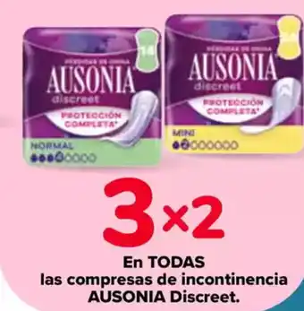 Carrefour AUSONIA En todas las compresas de incontinencia discreet oferta