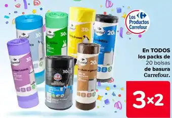 Carrefour En todos los packs de 20 bolsas de basura carrefour. oferta