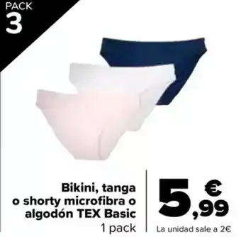 Carrefour TEX  Bikini, tanga o shorty microfibra o algodón asic oferta