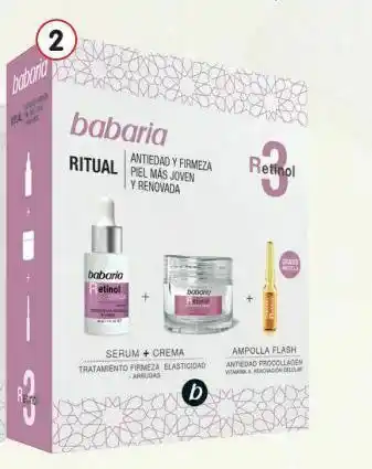 Clarel Cuidado facial babaria estuche ritual crema + sérum + ampollas retinol oferta