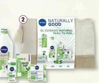 Clarel Cuidado personal nivea naturally good neceser crema facial, body lotion, desodorante y labial vegano oferta