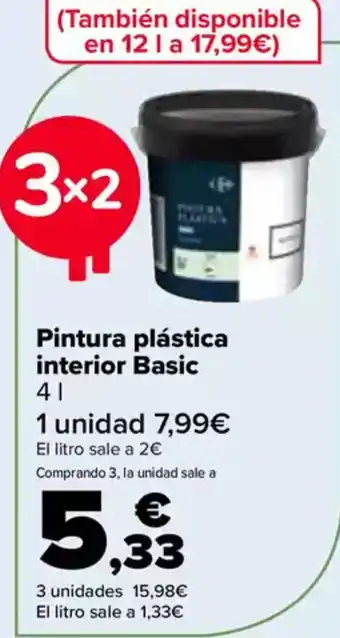 Carrefour Pintura plástica interior Basic oferta