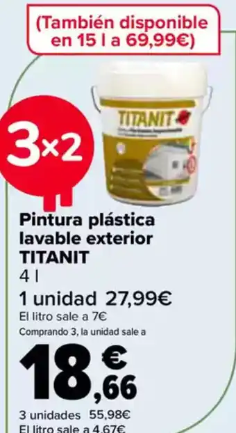 Carrefour TITANIT Pintura plástica lavable exterior oferta