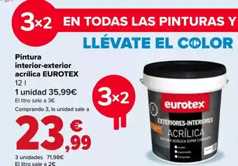 Carrefour EUROTEX Pintura interior-exterior acrílica oferta