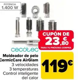 Carrefour CECOTEC Moldeador de pelo CermicCare AirGlam oferta