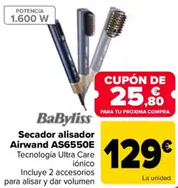 Carrefour BABYLISS Secador alisador Airwand AS6550E oferta