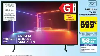 Carrefour Samsung - tv 75 tu75du7175uxxc oferta