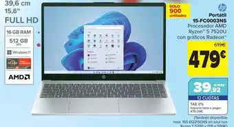Carrefour Hp - portátil 15-fc0003ns oferta