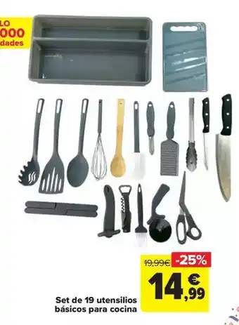 Carrefour Set de 19 utensilios básicos para cocina oferta