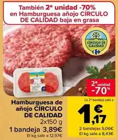 Carrefour Círculo de calidad - hamburguesa de añojo oferta