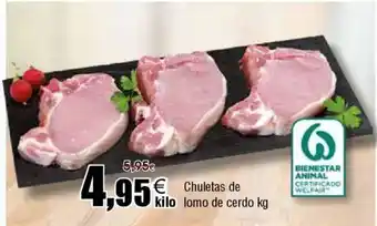 FROIZ Chuletas de kilo lomo de cerdo oferta