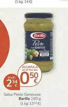 Supermercados Charter Barilla Salssa Pesto Genovese 190g oferta
