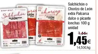 FROIZ Salchichón o Chorizo de León extra Palcarsa oferta