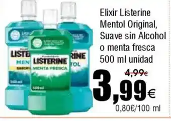 FROIZ Elixir Listerine Mentol Original, Suave sin Alcohol o menta fresca oferta