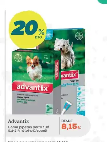 Supermercados MAS ADVANTIX Gama pipetas perro oferta