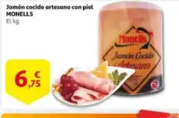 Alcampo MONELLS Jamón cocido artesano con piel oferta