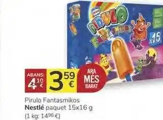 Supermercados Charter Nestlé Pirulo Fantasmikos 15x16g oferta