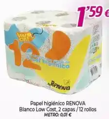 Alsara Supermercados Renova - papel higiénico blanco low cost oferta