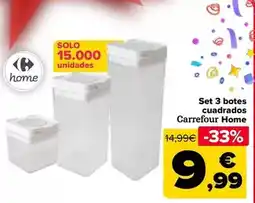 Carrefour Carrefour home - set 3 botes cuadrados oferta