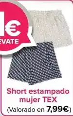 Carrefour Tex - short estampado mujer oferta
